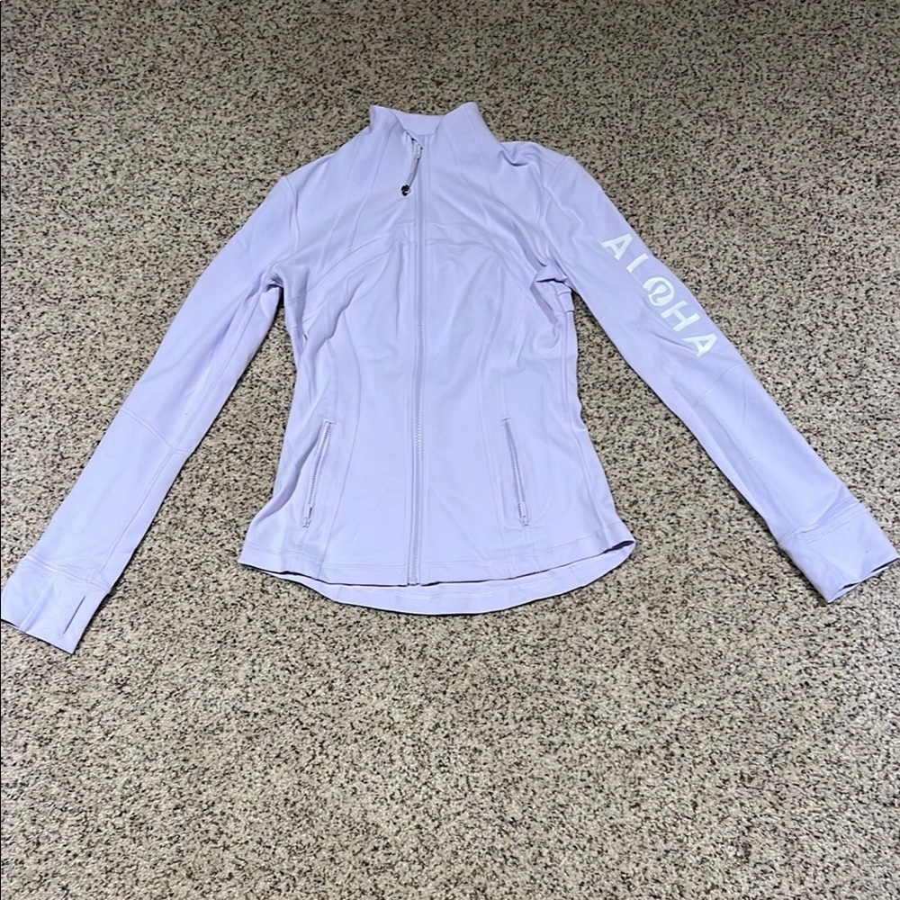 Lavender Zip-Up Jacket with ALOHA Sleeve